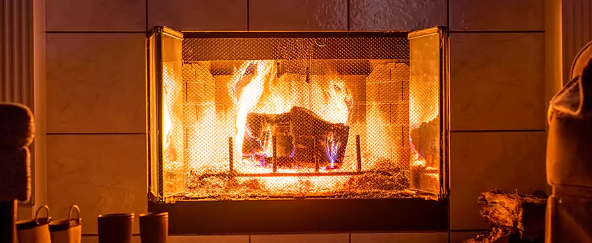 Mendota Hearth Landscape Fireplace Installation in New London, Connecticut